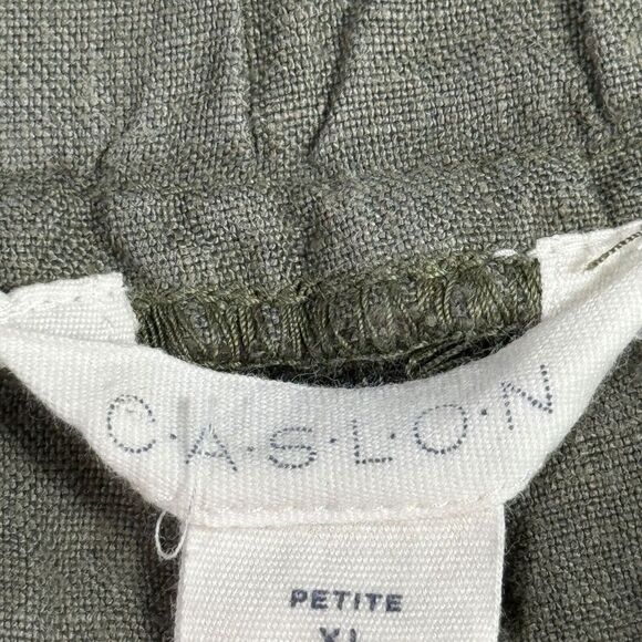 Caslon Jogger Pants Womens XL Petite Olive Green Linen Lightweight Drawstring - Picture 7 of 10